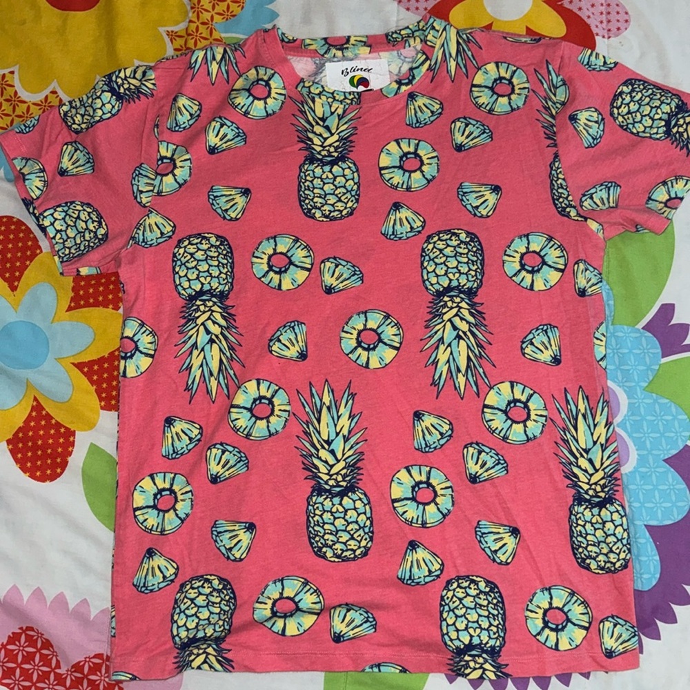 Coral Pink Pineapple Shirt (M)